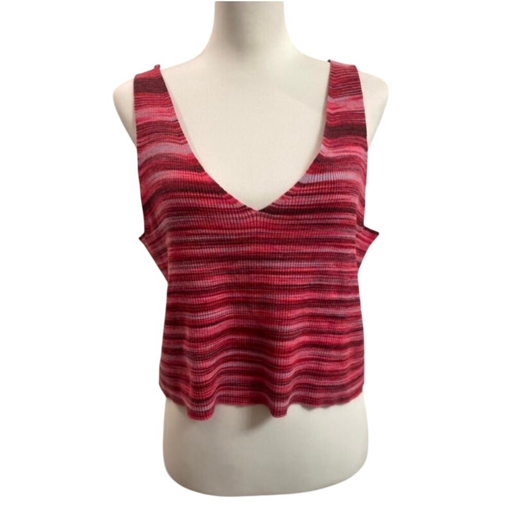 BP. V-Neck Crop Sweater Tank - Space Dye Knit - Plus Size 3X Eclectic Grandpa